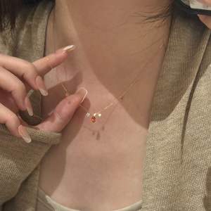 Collier vintage français rétro en argent pur S925 avec cristal blanc clair et chaîne de clavicule en forme de nez de cochon - Product Image 2