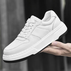 Zapatos elevadores de moda de alta calidad para hombres, zapatos blancos de cuero genuino con cordones, zapatillas con aumento de 7cm de altura - Product Image 3