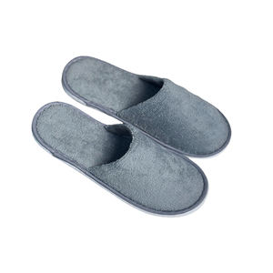 Роскошная дорожная обувь с логотипом на заказ-Коралловая флисовая ткань с подошвой EVA одноразовые гостиничные Тапочки - Product Image 3