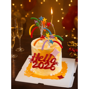 Décoration de gâteau de Nouvel An en forme d'étoile, bougie scintillante en plastique et papier pour fête et pâtisserie - Product Image 2