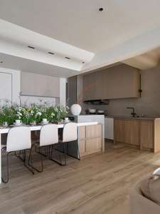 Hotte de cuisine en bois fini, cuisine de luxe, design moderne intelligent, armoires italiennes, îlot de cuisine modulaire en marbre, armoire de cuisine noire - Product Image 4