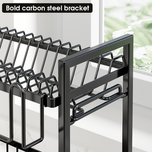 Escorredor de Louças Preto de 2 Andares em Aço Ajustável e Expansível Sobre a Pia - Product Image 3