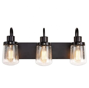 Moderno interior sala de estar restaurante dormitorio iluminación escalera decoración del hogar Metal vidrio pantalla Led luz negro Vintage lámpara de pared - Product Image 4