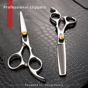 Juego de tijeras para el cabello, tijeras de corte de pelo de salón de moda, tijeras de peluquero de acero inoxidable, tijeras de pelo de dientes de corte plano para estilista - Product Image 2
