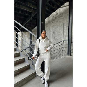 Ensemble de survêtement blanc à motif uni avec impression 'E', coupe-vent, réfléchissant, respirant, léger, décontracté, grande taille, logo, 2 pièces - Product Image 2