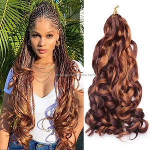 High Quality 75G Synthetic Loose Wavy Braid <strong>French</strong> Spiral Curly Hair Extension Cheap Long Straight Water Wave Soft Comfortable - Product Image 4