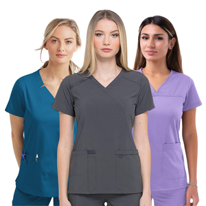Ensemble de Blouse et Pantalon Chirurgical Unisexe en Coton Tricoté de Haute Qualité avec Logo Personnalisé OEM, Col en V, pour Infirmières et Uniformes d'Hôpital - Product Image 4