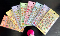 Pegatinas Decorativas de PVC Hechas a Mano con Impresión por Transferencia de Agua, con Diseño de Dibujos Animados en 3D, Relieve, Luminosas, Lindas, para Regalo