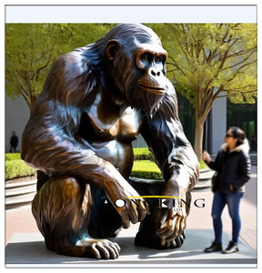 Decorazione giardino all'aperto animale bronzo in piedi e camminare <span class=keywords><strong>orangutan</strong></span> statua - Product Image 6