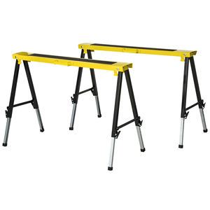 DURHAND Lot de 2 supports de travail pliants et portables avec plan de travail antidérapant jaune et noir, pour le bricolage - Product Image 1
