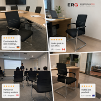 Chaise de réunion professionnelle avec accoudoirs fixes et base chromée pour usage de bureau