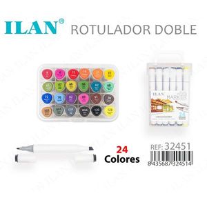 Ilan Pennarello Doppia Punta 24 Colori, Marcatori a Doppia Punta - Product Image 3
