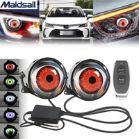 Phare de voiture LED dynamique « Oeil du Diable » avec lumière ambiante, modification universelle pour voiture et moto