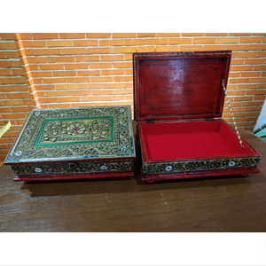 กล่องเครื่องประดับไม้แกะสลักสำหรับตกแต่งบ้านและเป็นของขวัญ - Product Image 1