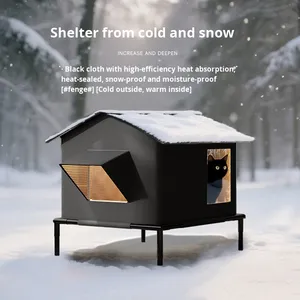 Cuccia Coibentata per Cani e Gatti Randagi per Tutte le Stagioni, Rifugio Invernale da Esterno <span class=keywords><strong>Extra</strong></span> <span class=keywords><strong>Large</strong></span> con Design Impermeabile - Product Image 2