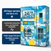 Máquina Expendedora Inteligente de Agua y Hielo Automática para Chile y México, Resistente para Exteriores, con Filtro RO, Dispensador de Hielo en Cubos y Agua