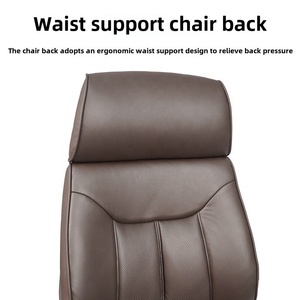 Chaise <span class=keywords><strong>de</strong></span> <span class=keywords><strong>bureau</strong></span> exécutive moderne en cuir/ similicuir, hauteur réglable, base métallique, marron, pivotante, avec <span class=keywords><strong>protection</strong></span> lombaire - Product Image 2