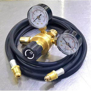 เกจวัดแรงดันแก๊สอาร์กอน CO2 รุ่น CGA580 พร้อมสายยาง 0-15 Psi สำหรับอาร์กอน ออกซิเจน อะเซทิลีน โพรเพน - Product Image 2