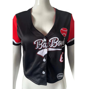 Maillots courts personnalisés pour femmes Mexique États-Unis Guatemala Porto Rico Honduras El Salvador Nicaragua Crop Top Maillots de baseball - Product Image 4