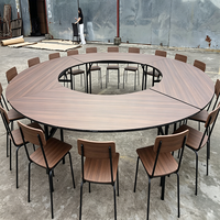 Luxuriöse Eventtische 48" 60" 72" Zoll Halbmond S-Form Klappbarer Italienischer Minimalismus Esstisch für Hotel Bankett Hochzeit