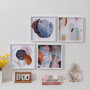 Marco de <span class=keywords><strong>Fotos</strong></span> de Madera - Bloque de Color Abstracto, Arte Pequeño, Moderno y Simple, Cuadros para Colgar en el Hogar, Murales Cuadrados para Sala de Estar - Product Image 2