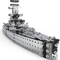 Yetişkinler ve 14+ Yaşındaki Çocuklar İçin Yapım Bloğu Bulmacası; Yüksek Zorluk Seviyeli 3D Metal Tank Modeli Savaş Gemisi SW-055 Renkli Kutu Ambalajı