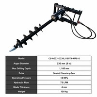 Tarière hydraulique pour mini-chargeuse avec transmission à engrenages planétaires, pour le creusement de trous de poteaux et la plantation d'arbres
