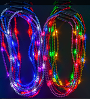 Collier de perles lumineuses LED colorées personnalisées par le fournisseur OEM de Shenzhen pour la fête du Mardi Gras