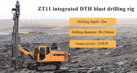 ZT11 235kW avec compresseur d'air intégré DTH Blast Hole Drilling Rig/Crawler Wagon Drill