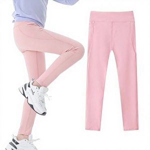 Leggings Deportivos de Cintura Alta con Cordón Ajustable, de Nailon y Spandex, para Yoga, Running, Gimnasio, Niñas, Modelo 2025 - Product Image 2