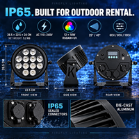 Projecteur LED sans fil 12x18W 6-en-1 RGBWA+UV 2.4G DMX512 sans fil pour éclairage de scène et d'événements