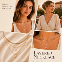 Ensemble de colliers superposés tendance en acier inoxydable et zircon doré pour unisexe, pendentif étoile et lune, chaîne multi-brins, bijoux de mode