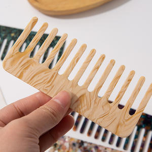 Women Anti Static Acetic Acid Hair <strong>Comb</strong> Portable Leopard Marble Cushion Wide Tooth <strong>Comb</strong> Acetate <strong>Comb</strong> - Product Image 5