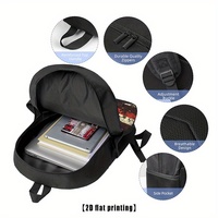 Sac à dos Oxford unisexe à motif géométrique drapeau américain vintage, ensemble de 3 pièces avec bretelles arquées et boîte à lunch scolaire – Vente en gros