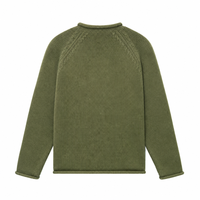 Pull-over en coton Pima vert tricoté sur mesure pour homme, col roulé, manches longues, anti-plis, anti-rétrécissement, idéal pour l'hiver (ODM/OEM)
