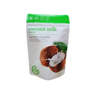 Personalizzato stampato bianco latte di cocco in polvere di imballaggio stand up sacchetti