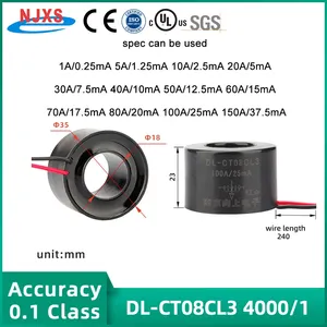 Transformador de Corriente Toroidal NJXSE DL-CT08CL3 4000/1, 5A 10A 50A 100A 150A, Precio de Fábrica, Cable de Conexión, Mini CT AC 100A/25mA - Product Image 3