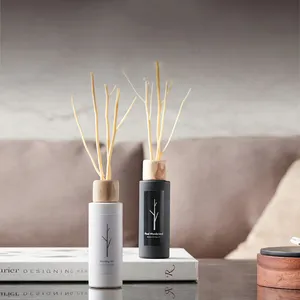 100ml 250ml Natural Reed Willow Sticks Dekorativer Glasflaschen-Reed-Diffusor mit Holz kappe