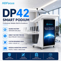 Цифровая трибуна HDFocus DP42 с 43-дюймовым фронтальным дисплеем и 21,5-дюймовым сенсорным экраном для школьных аудиторий