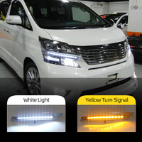 LED DRL lampu berjalan siang hari lampu sinyal belok siang hari untuk Toyota Vellfire 2008 2009 2010 2011 2012 2013 2014
