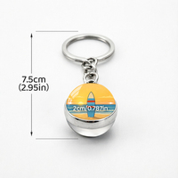 Porte-clés double face personnalisable en forme de planche de surf, chaîne métallique, accessoires portables quotidiens