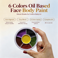 Palette de peinture pour le visage et le corps à base d'huile, écologique, non toxique, 6 couleurs, imperméable, sans danger pour la peau, peinture corporelle pour enfants, Halloween