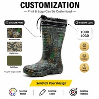 Bottes de chasse camouflage réfléchissantes à cordon de serrage, hauteur genou, en EVA, antidérapantes, imperméables, pour l'extérieur