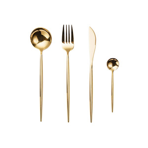 Ensemble de couverts en acier inoxydable 304, finition miroir, or rose, argent, noir, design moderne pour la table à manger - Product Image 5