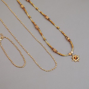 <span class=keywords><strong>Collana</strong></span> Placcata Oro 18k con Certificato REACH, Fai-da-Te con Perle di <span class=keywords><strong>Ambra</strong></span> Naturale e Ciondolo a Forma di Sole per Donne - Product Image 3