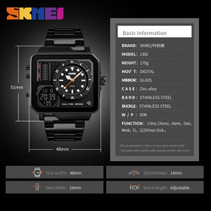 <span class=keywords><strong>SKMEI</strong></span> – montre électronique numérique de luxe pour homme, horloge à Quartz, étanche, vente en gros - Product Image 6