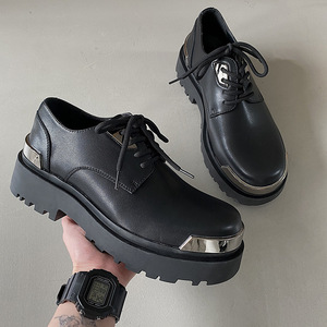 Chaussures Derby d'Hiver en Cuir Véritable pour Homme, Style Britannique Décontracté avec Semelle Épaisse, Respirantes et Confortables pour le Travail et le Quotidien - Product Image 1