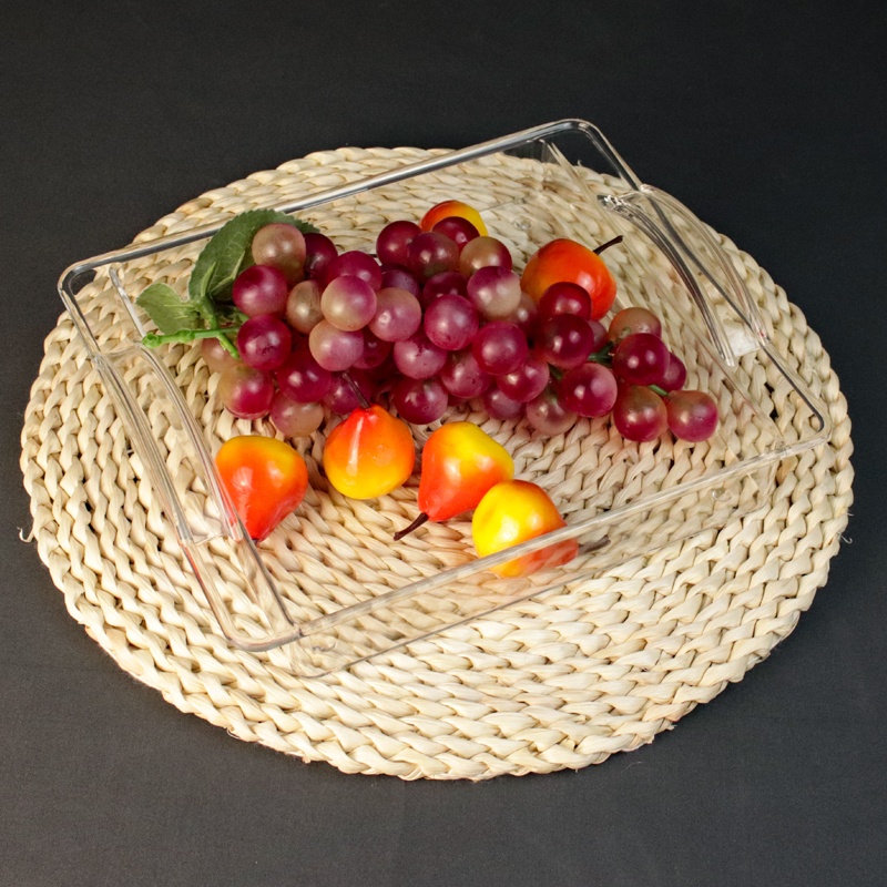 00S4 Plastic Serving Trays - Serving Platters Disposable Party Dish Crystal Shower Trays