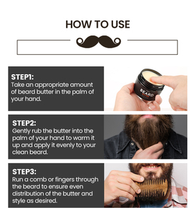 private label Men's Beard Softener Butter Hydrates Coarse Beard Soothes Skin with Cocoa Butter Almond <b>Oil</b> organic beard <b>oil</b> Balm - Product Image 4