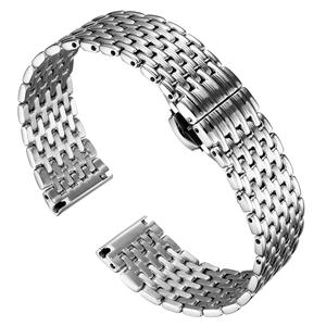 Bracelet de montre de remplacement Longines pour hommes et femmes avec boucle papillon, bracelet en acier inoxydable ultra-fin en maille, bracelets de montre de luxe - Product Image 4